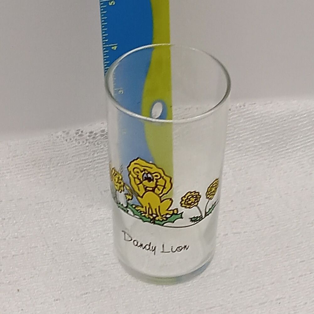 Libbey Dandy Lion Juice Drinking Glass 7 Oz Cartoon Animal Series 1980s